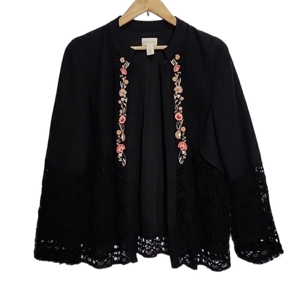Chicos embroidered lace blazer size 3 - Picture 2 of 8